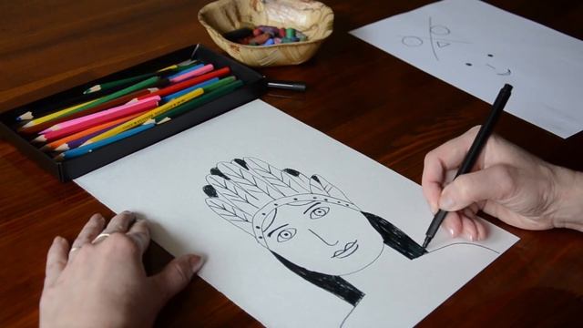 Рисуем индейца смотреть онлайн