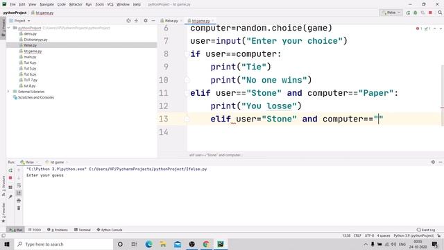#11 Stone, Paper, Scissor game in Python |Python Tutorial For Absolute Beginners In Hindi смотреть онлайн
