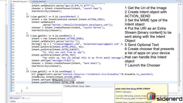 30 Android Intents Send Image from Drawable Folder | смотреть онлайн