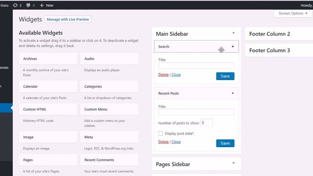 How to Change Wordpress Sidebar Using Widgets Tutorial смотреть онлайн
