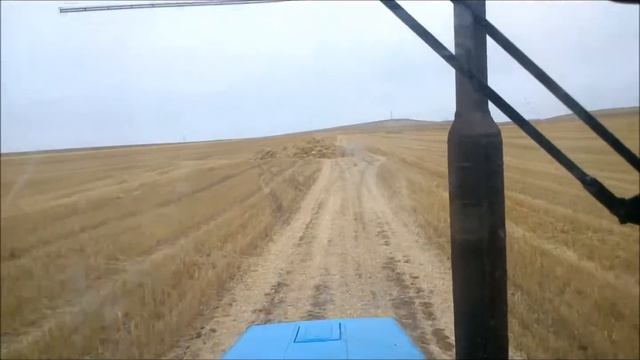 Сгрибание солому волокушей на МТЗ-1221 смотреть онлайн