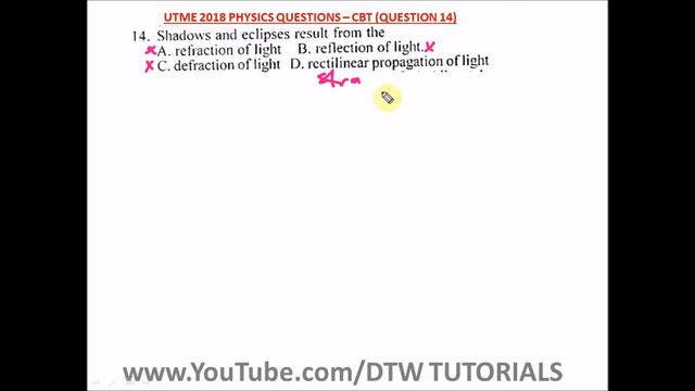 Rectilinear Propagation of Light in Physics - Jamb Past Question Solved 2018(Qst 14) смотреть онлайн