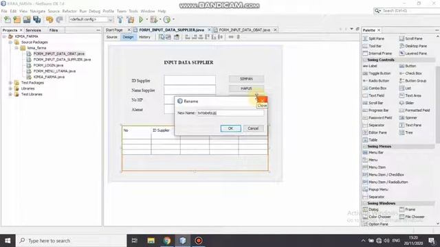 Form Input Data Supplier (Java Netbeans) смотреть онлайн