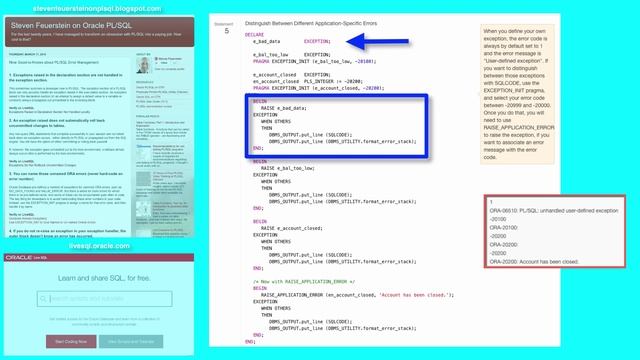 3. Never hard-code an Oracle error number. смотреть онлайн