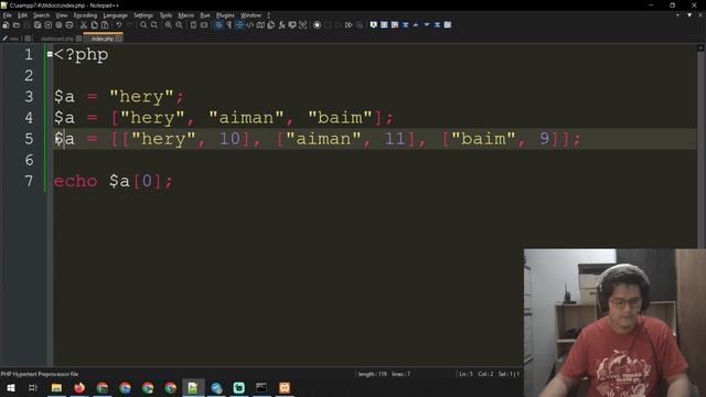 belajar php part 11 - array, count array, index number смотреть онлайн