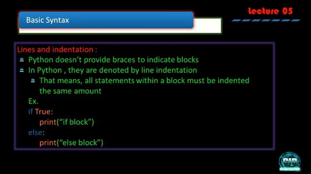 Basic Syntax in python || Python full course || Lecture 05 || CID смотреть онлайн