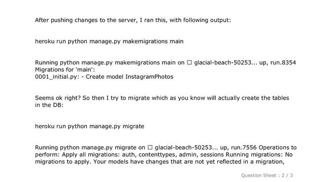 Django : django makemigrations and migrate on heroku server don't create tables смотреть онлайн