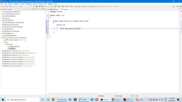 Custom Exception Throw Exception Java смотреть онлайн