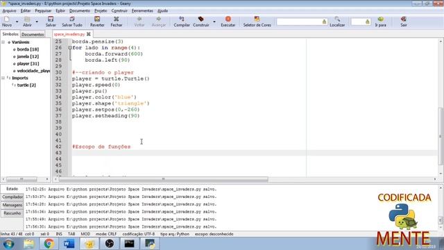 Tutorial Space Invaders com Python/Turtle pt.br [Parte 1] смотреть онлайн