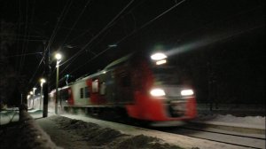 Электропоезд "ЭС2Г" «Ласточка» в зимний вечер!
