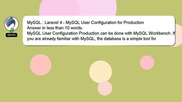 MySQL : Laravel 4 - MySQL User Configuration for Production смотреть онлайн