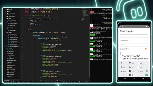 React-Native Components - part 4 ( Basic Form with updated State & Refresh Function with data) смотреть онлайн