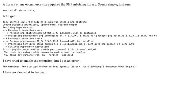 DevOps & SysAdmins: PHP Application needs mbstring library - can't install on EC2 смотреть онлайн