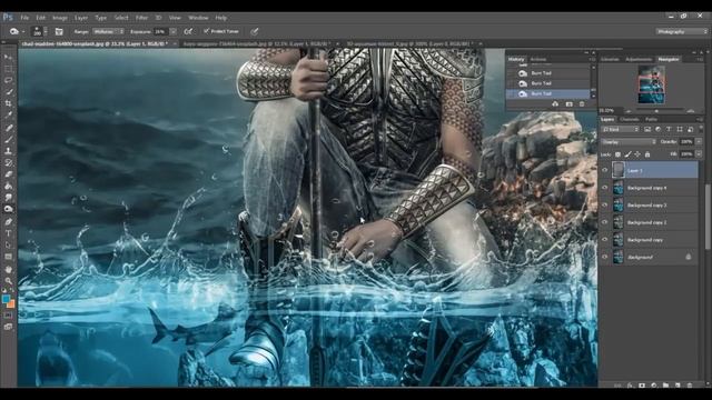 Photoshop Manipulation Tutorial // How To Create Aquaman Poster // Easy By Sony Jackson // смотреть онлайн