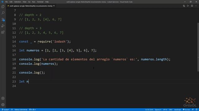 Lodash Ejercicio: 26 Usar flattenDepth() para Aplanar Recursivamente un Arreglo Hasta un Nivel Dado смотреть онлайн