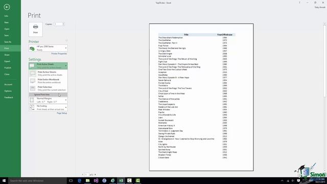 Excel 2016 For Beginners Part 17: How To Print And Use Printing Features In Excel 2016