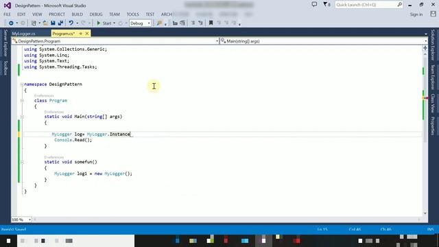 Singleton pattern in C# with simple example code смотреть онлайн