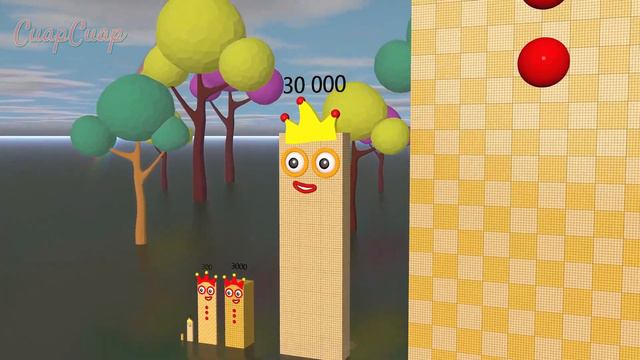 Numberblocks Comparison 3 30 300 3000 30000 to 3 Million Numberblocks Standing Tall смотреть онлайн