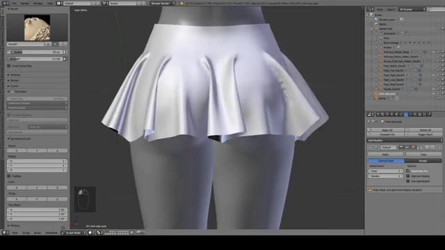 Ajustes na saia para Second Life - Blender 2.79 Subdivision surface смотреть онлайн