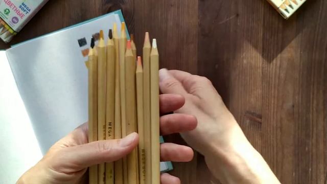 Обзор: карандаши deVente Mega soft SKIN TONES 10 цветов и Mega soft Pastel Colours 12 цветов. смотреть онлайн