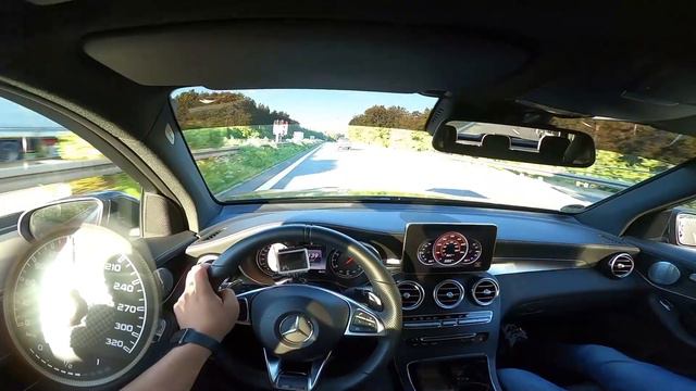 510HP MERCEDES GLC 63 AMG 255 Km/h AUTOBAHN POV