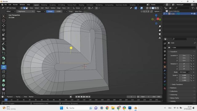 КАК СДЕЛАТЬ 3D СЕРДЕЧКО #blender 3d #графический дизайн смотреть онлайн