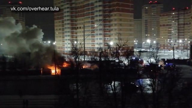 Пожар на "Белорусской ярмарке" в Туле. Видео смотреть онлайн
