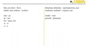 Литовский язык С нуля до А1 за 9 уроков/ 1 урок