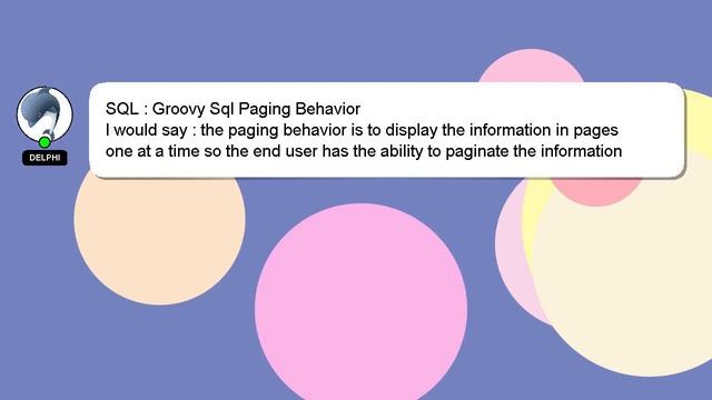 SQL : Groovy Sql Paging Behavior смотреть онлайн