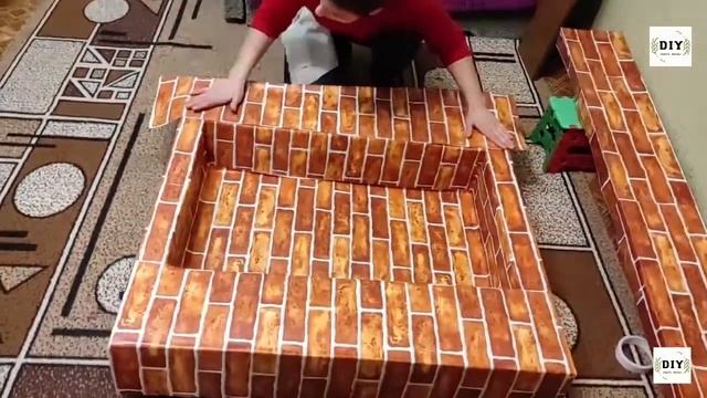 Камин из картона своими руками Новогодние украшения Новый год Декор своими руками Как украсить дом смотреть онлайн
