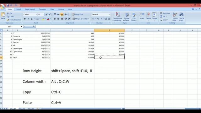 Easy excel Short cuts for expand column width & row Height, Copy, Paste .Very useful shortcuts смотреть онлайн