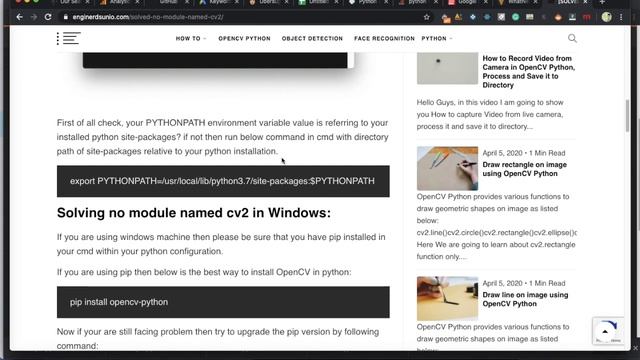 [Solved Mac/Windows] No module named cv2 смотреть онлайн