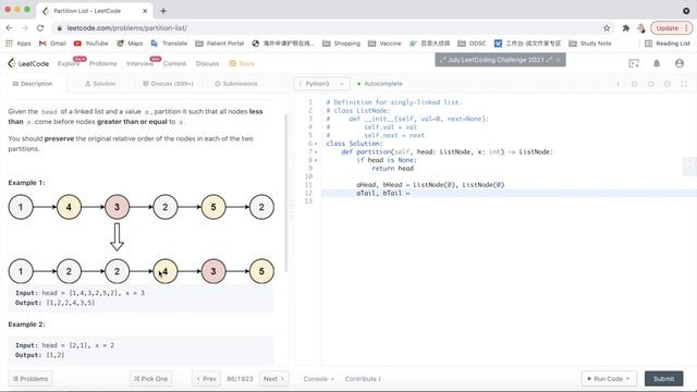 LeetCode in Python 86. Partition List - Michelle小梦想家 смотреть онлайн