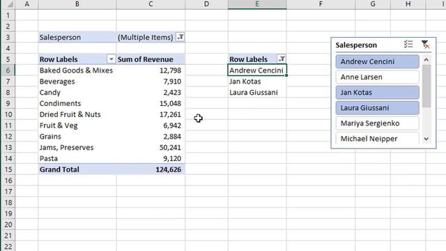 3 Ways To Display Multiple Items In A Pivot Table Filter смотреть онлайн