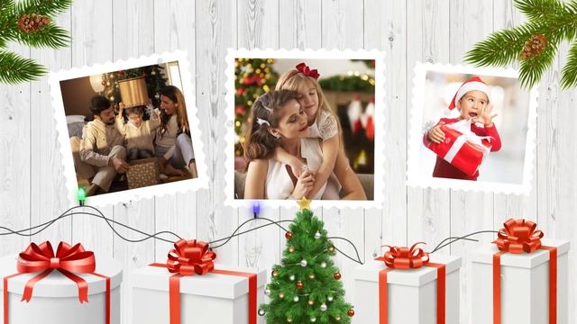 Новогодние поздравления открытка Christmas Slideshow frame - Videohive DIZAYNPROJECT смотреть онлайн