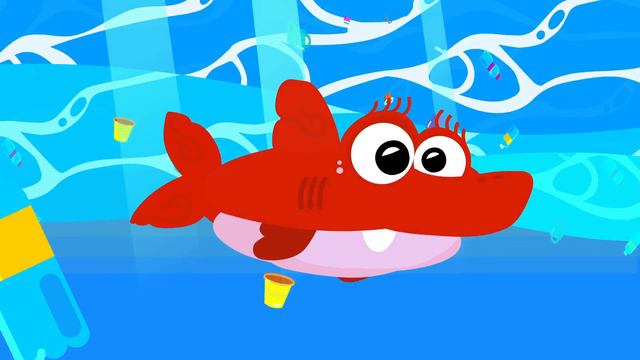 BABY SHARK & Ocean PLASTIC! HELP! (Baby Shark Song for Kids w/ Sea Plastic) смотреть онлайн