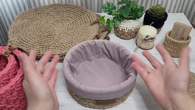Ручная работа. Обзор моих изделий. Джут или полиэфирный шнур? смотреть онлайн