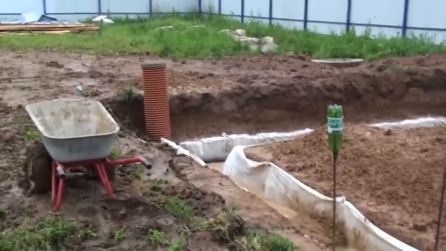 ДРЕНАЖ ФУНДАМЕНТА своими руками - гараж из газобетона YTONG смотреть онлайн
