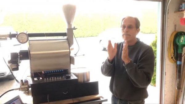 Ralph's DIY Roaster - Walk through a roast with the 1.5KG (3lb) home-built gas drum coffee roaster.