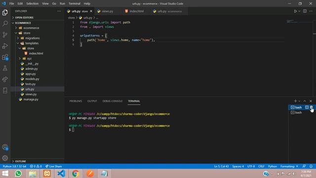 Django Ecommerce | Create app and setup layout template | Add Bootstrap Navbar | Part 2 смотреть онлайн