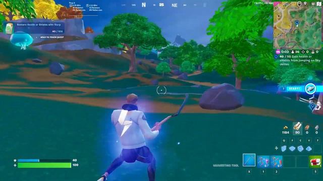 Gain Health Or Shield From Jumping On Sky Jellies - Fortnite Week 4 Quest or Intro The Wild смотреть онлайн