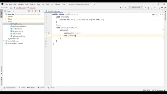Head Recursion | Data Structure and Algorithm | justCoding( ) | Hands On | Java смотреть онлайн