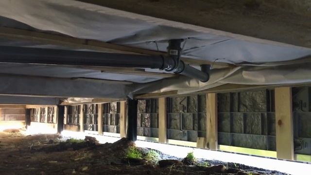 Канализация в частном доме на свайном фундаменте.