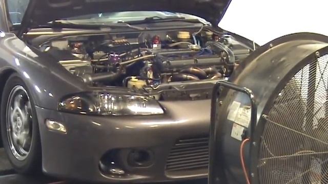dsm2gnick 600awhp Eclipse spyder melting a strap coming off the dyno смотреть онлайн
