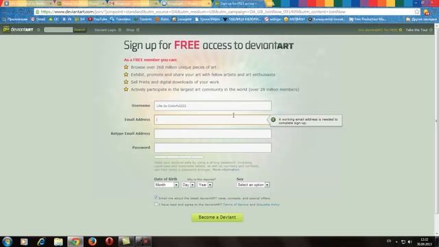Знакомимся с DeviantART - #1 Регистрация