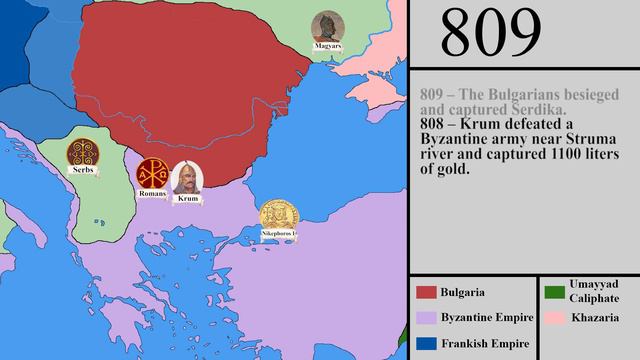 Byzantine – Bulgarian Wars – The Era of Krum – The Balkans Map смотреть онлайн