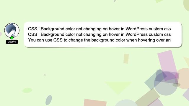 CSS : Background color not changing on hover in WordPress custom css смотреть онлайн