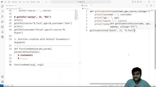Function Creation with Parameters | Positional, Keyword, Default смотреть онлайн