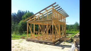 Каркасный дом 6х4. Односкатная крыша.