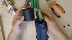 Самодельная УШМ, аккумуляторная болгарка, своими руками, li-ion18650 16В, мотор dc 775